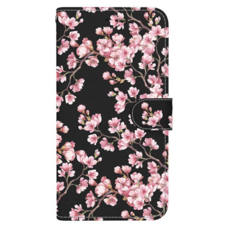 Housse Xiaomi Redmi Note 13 4G Fleurs de Prunier à Lanière