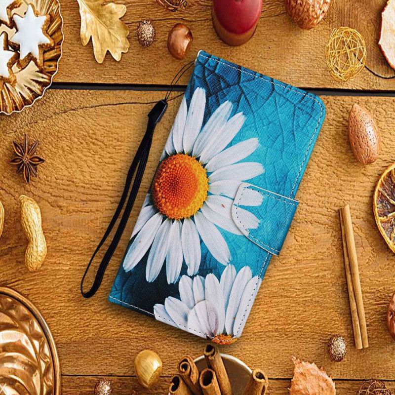 Housse Xiaomi Redmi Note 13 4G Grands Chrysanthèmes à Lanière