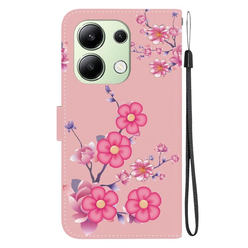 Housse Xiaomi Redmi Note 13 4G Motif Sakura à Lanière