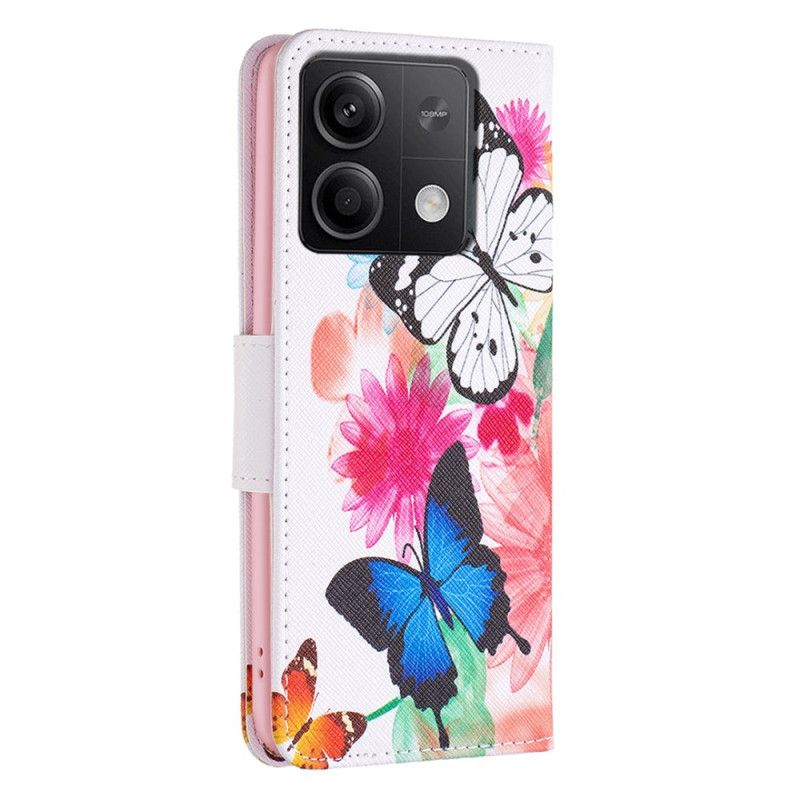 Housse Xiaomi Redmi Note 13 4G Papillons Aquarelle