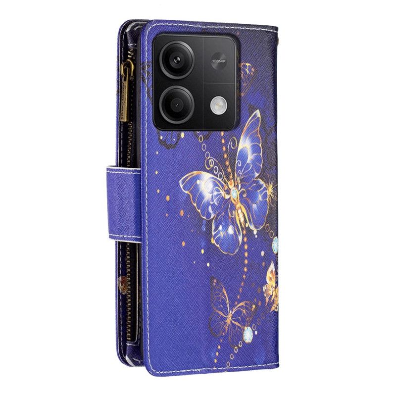 Housse Xiaomi Redmi Note 13 4G Portefeuille Papillons Violets