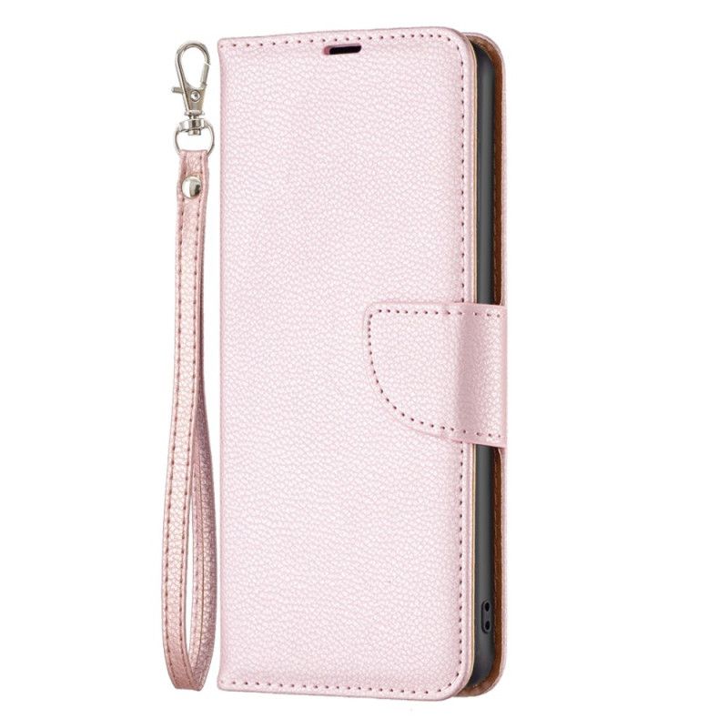 Housse Xiaomi Redmi Note 13 4G Style Cuir Litchi avec Lanière