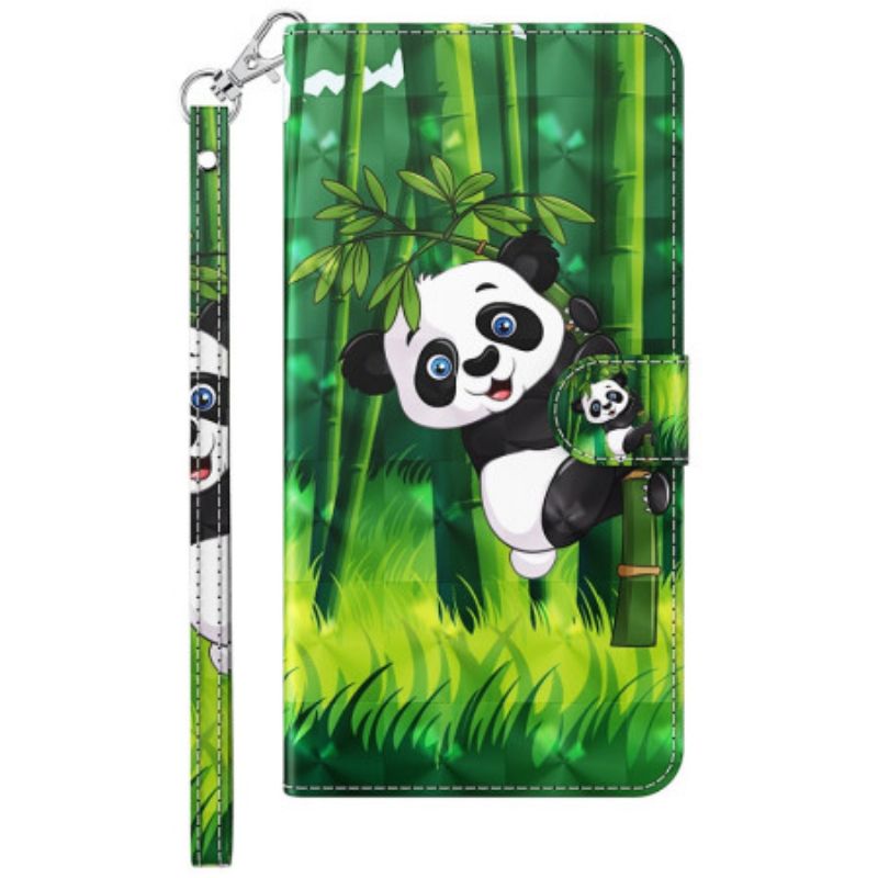 Housse Xiaomi Redmi Note 13 5G Panda Bambou à Lanière