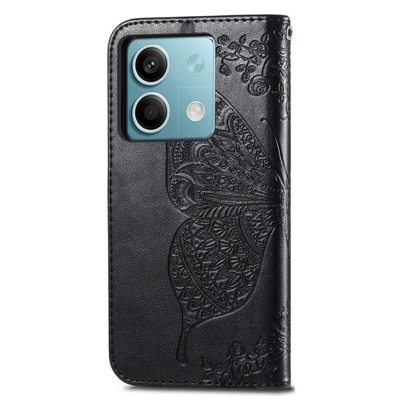 Housse Xiaomi Redmi Note 13 5G Papillon Baroque à Lanière