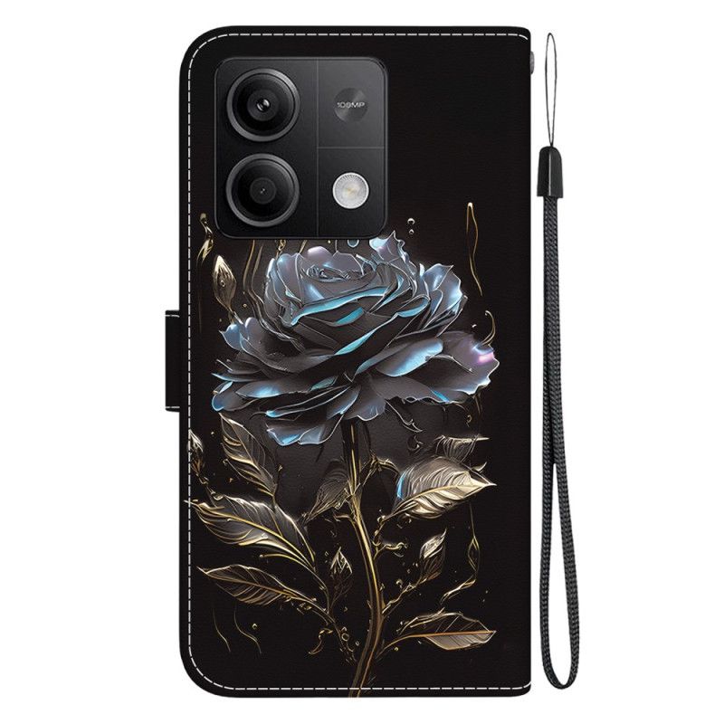 Housse Xiaomi Redmi Note 13 5G Rose Noire à Lanière