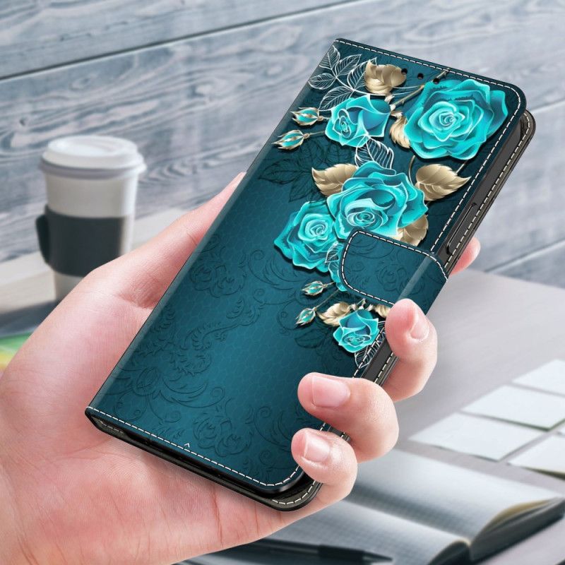 Housse Xiaomi Redmi Note 13 5G Roses Bleus