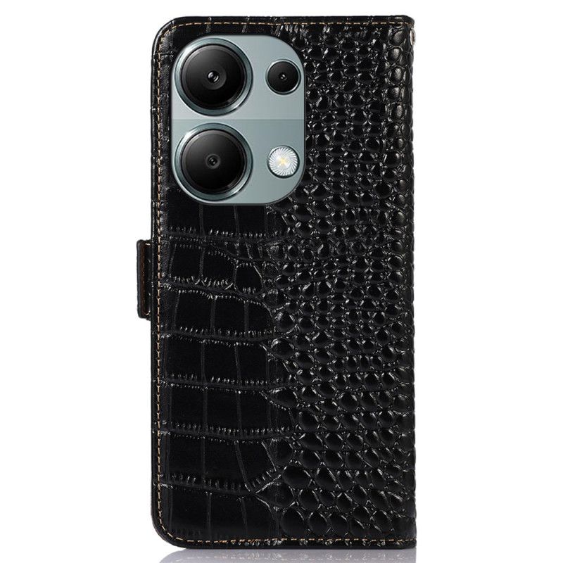 Housse Xiaomi Redmi Note 13 Pro 4G / Poco M6 Pro 4G Design crocodile Technologie de Blocage RFID