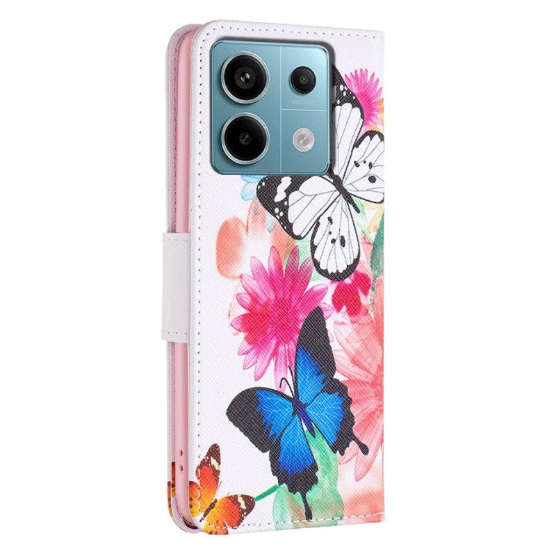 Housse Xiaomi Redmi Note 13 Pro 5G / Poco X6 5G Deux Papillons Aquarelle