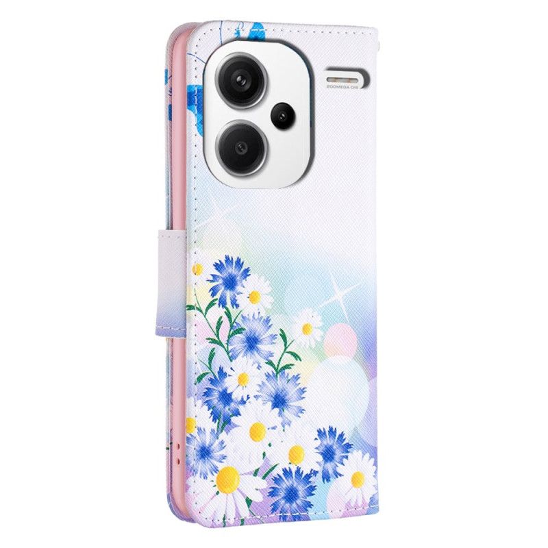 Housse Xiaomi Redmi Note 13 Pro Plus 5G Papillons et Fleurs Aquarelle