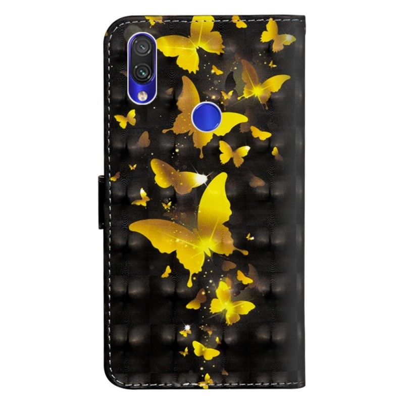 Étui Housse Xiaomi Redmi Note 7 Papillons Jaunes