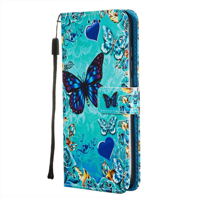 Housse Xiaomi Redmi Note 8 Love Butterflies À Lanière