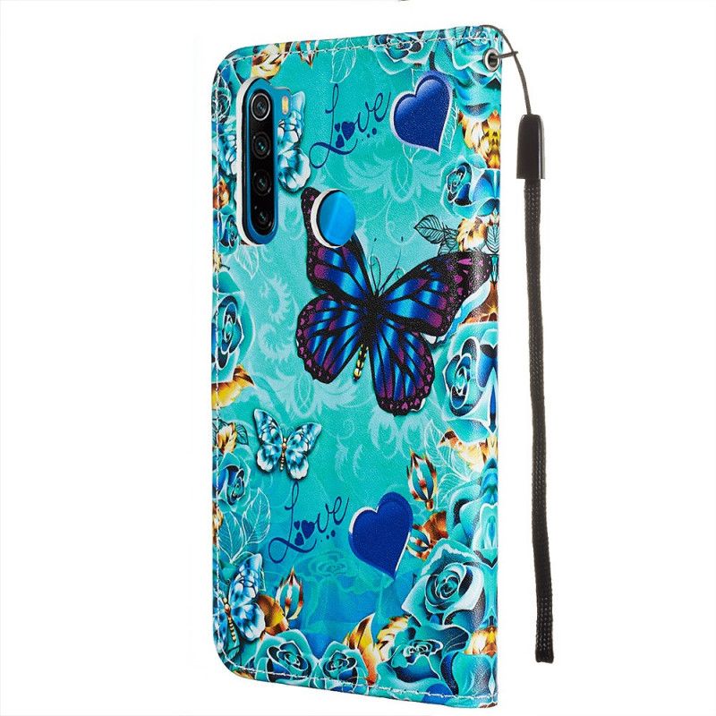 Housse Xiaomi Redmi Note 8 Love Butterflies À Lanière