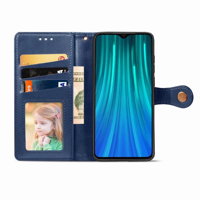 Housse Xiaomi Redmi Note 8 Pro Simili Cuir Et Fermoir Vintage