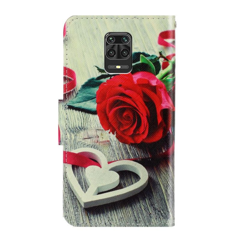 Housse Xiaomi Redmi Note 9 Pro Rose Romantique À Lanière